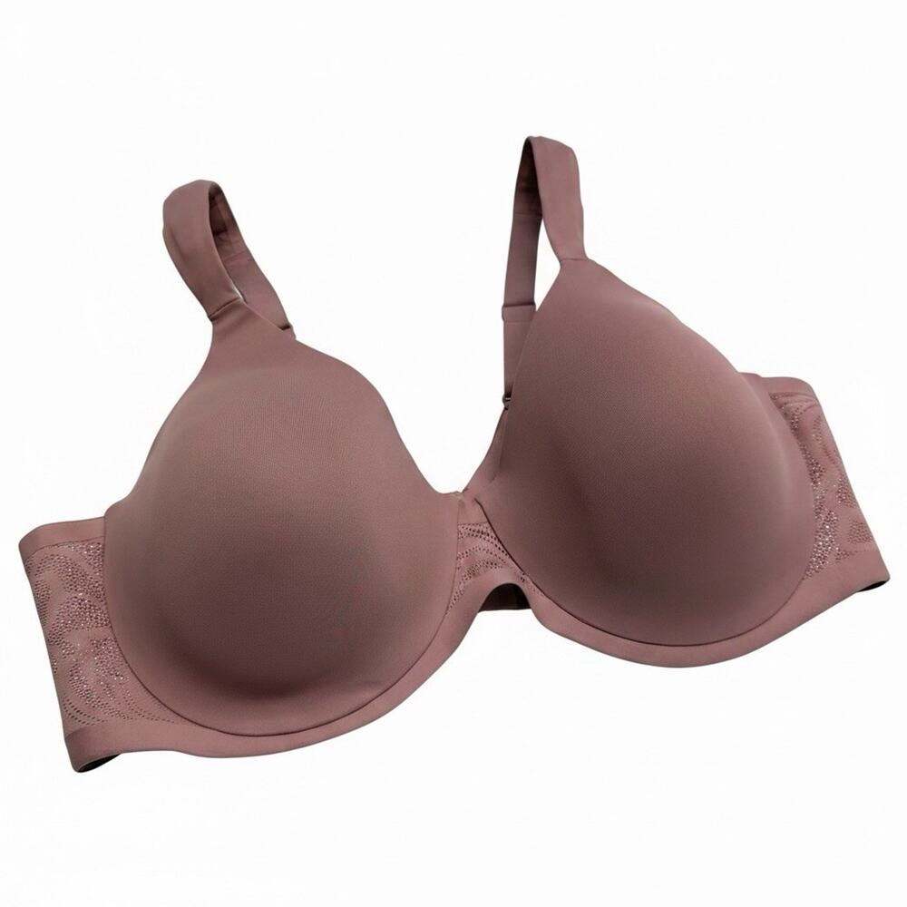 Bali 42C Bra Full Coverage Underwire T-Shirt Bra Mauve Pink Smooth